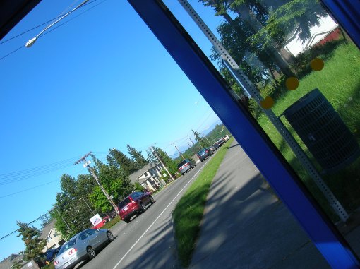 view from bus stop by my house